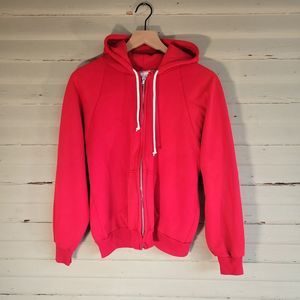 Vintage 1980s Sport Afield Jacket Full Zip Thermal Hoodie Men's Size Medium Red